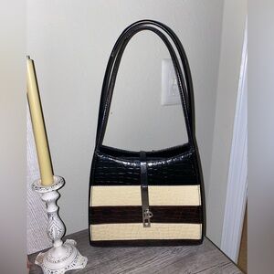 Crocodile print shoulder bag